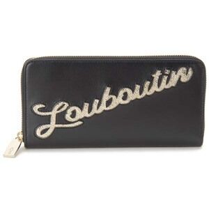 Christian Louboutin PANETTONE Round Zip Long Wallet Black
